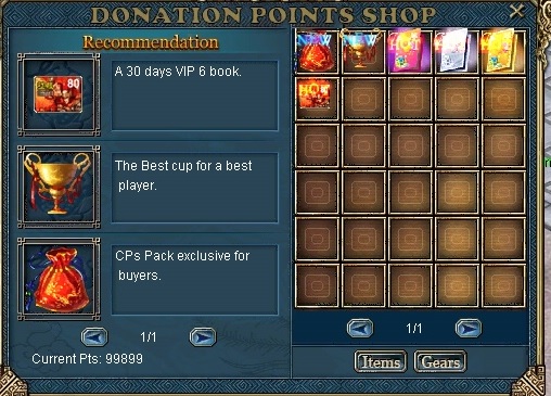 Tienda DonationPoints en WorldConquer